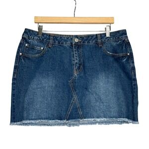 Refuge Blue Denim Mini Skirt